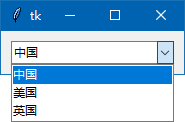 tkinter.ttk组件combobox讲解